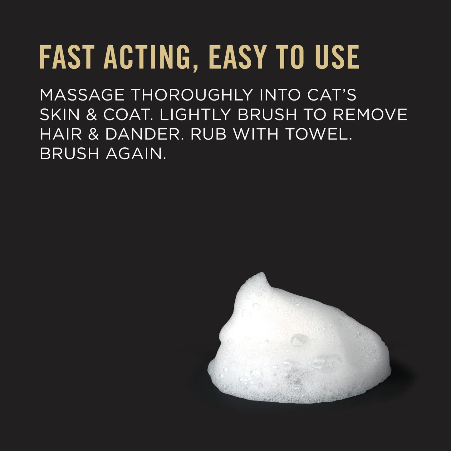 Purina Pro Plan Rinse Free, Allergen Reducing Dry Shampoo for Cats, LIVECLEAR Cleansing Foam, 8.5 oz.