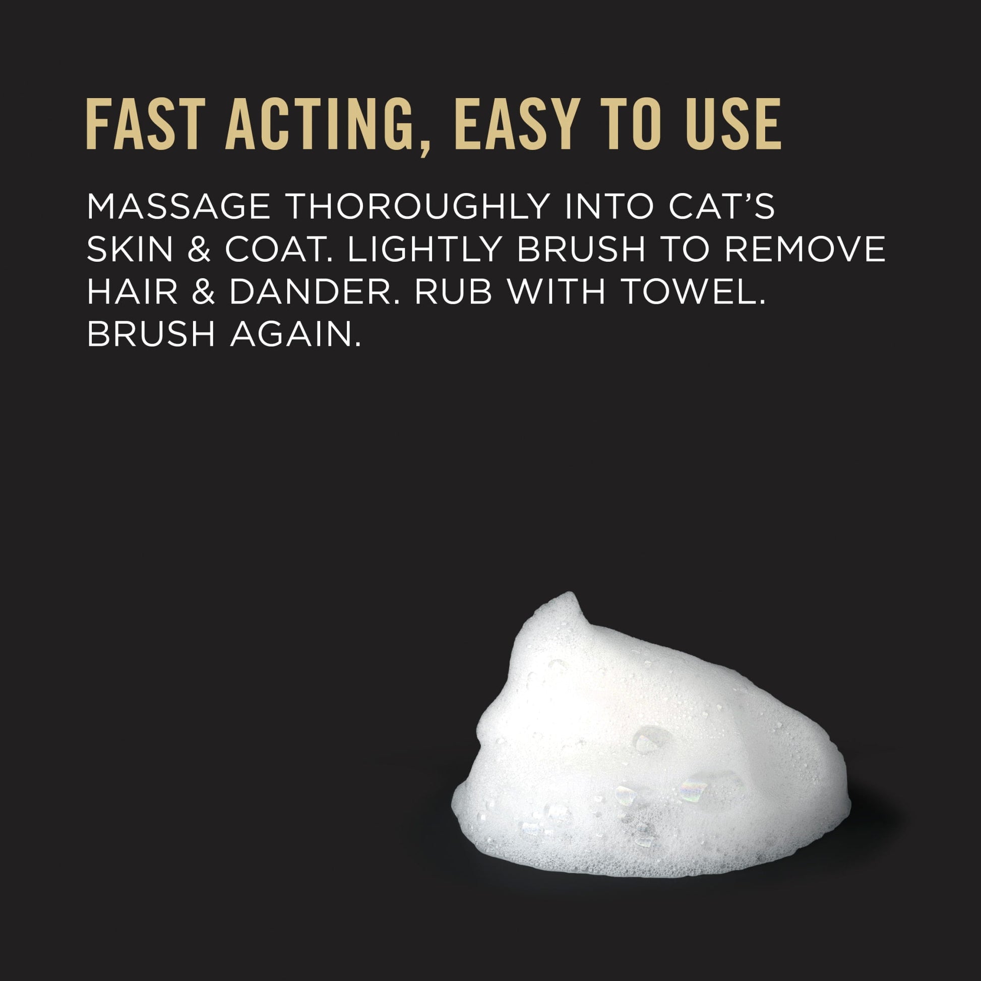 Purina Pro Plan Rinse Free, Allergen Reducing Dry Shampoo for Cats, LIVECLEAR Cleansing Foam, 8.5 oz.