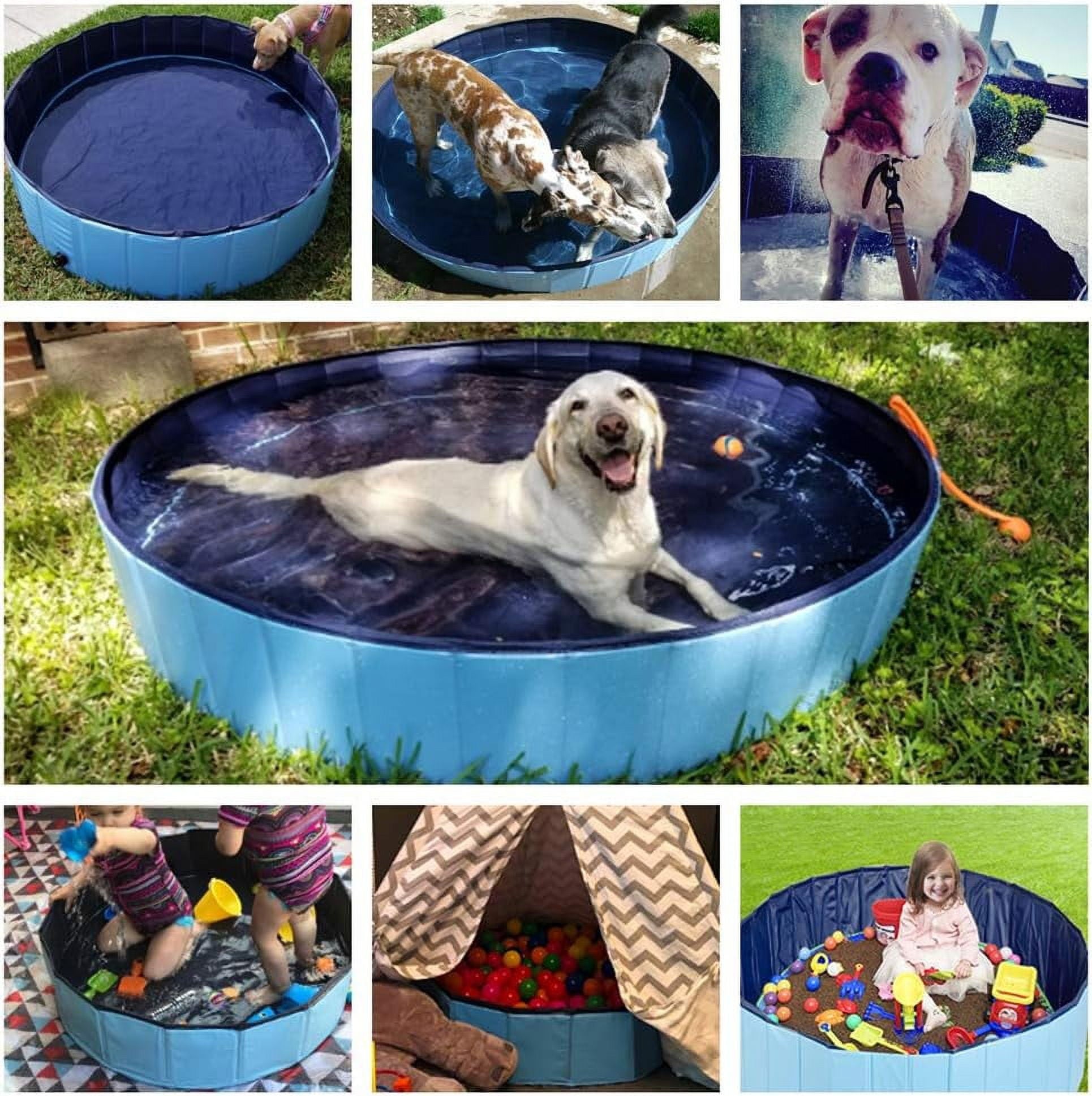 Sherry Foldable Dog Pet Bath Pool,32" Collapsible Plastic Kiddie Swimming Pool for Puppy Small Medium Dogs Cats and Kids,Suitable for Indoor & Outdoor,Backyard