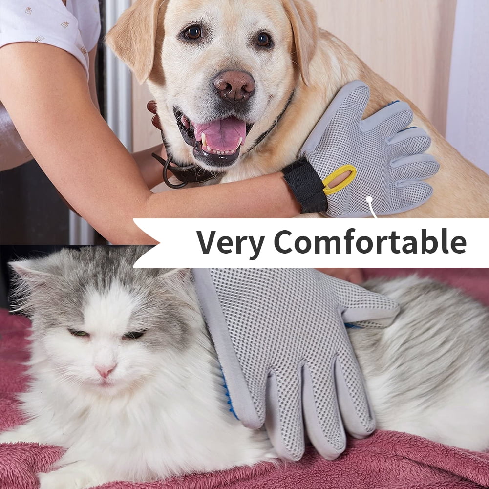 Marchul Soft Pet Grooming Gloves Hair Remover Deshedding for Cats, Dogs, Rabbits and Horses