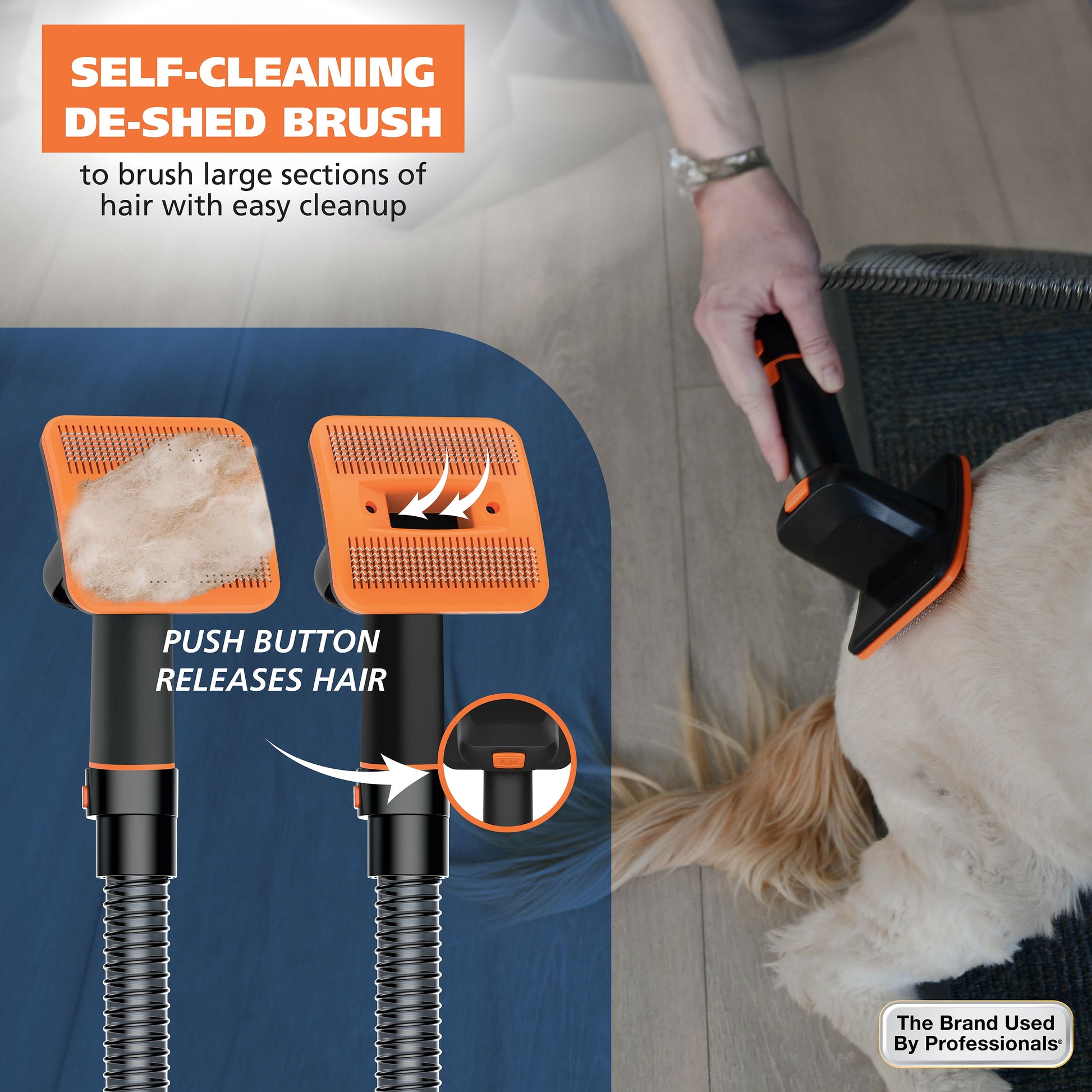 Wahl Dog Pet Groom and Vacuum Hose and Attachments, 2 Speeds, 14 Piece, Rechargeable Lithium 3026956