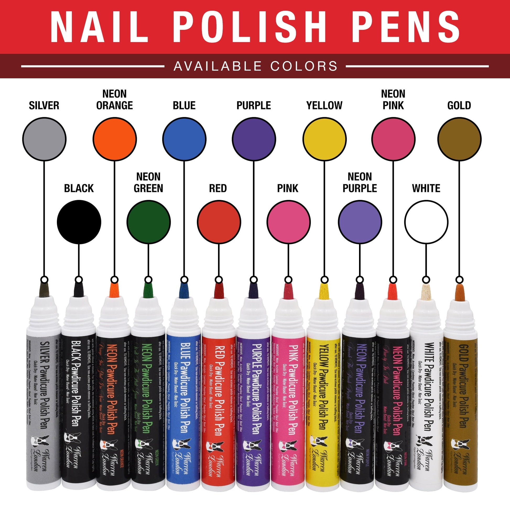 Warren London - Pawdicure Polish Pen  Non-Toxic and Fast Drying Dog Nail Polish