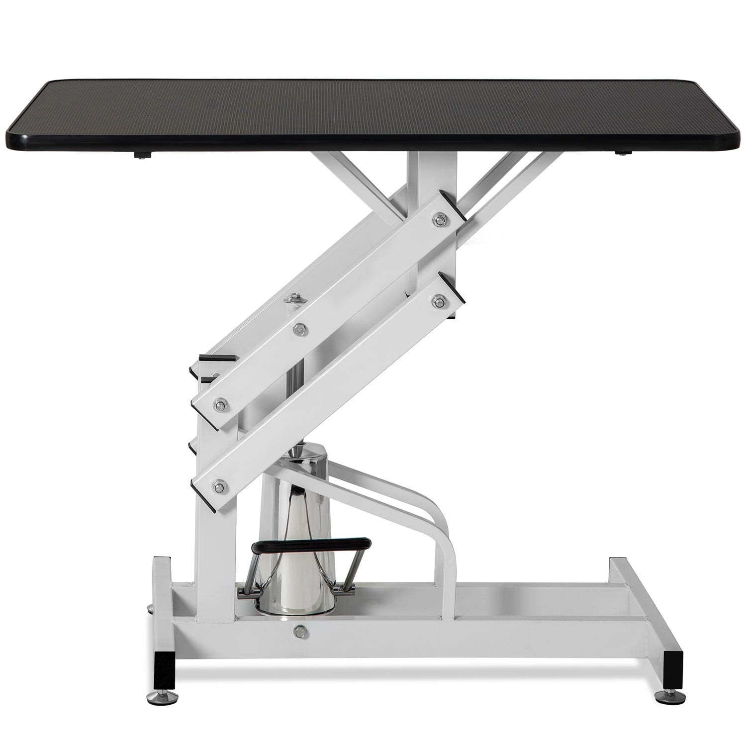 Pefilos 44" Hydraulic Pet Grooming Table for Large Dogs Professional Heavy Duty Adjustable Height - Portable Trimming Table Drying Table w/Arm/Noose, Black